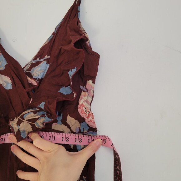 NEW Show Me Your MuMu Floral Ruffle V Neck Sleeveless Jumpsuit Pants Size Small - Picture 12 of 14